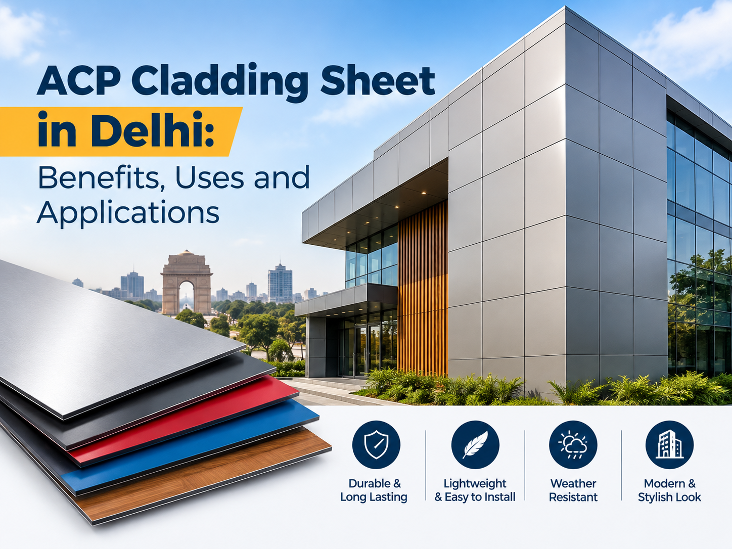 ACP Cladding Sheet in Delhi: Benefits, Uses and Applications