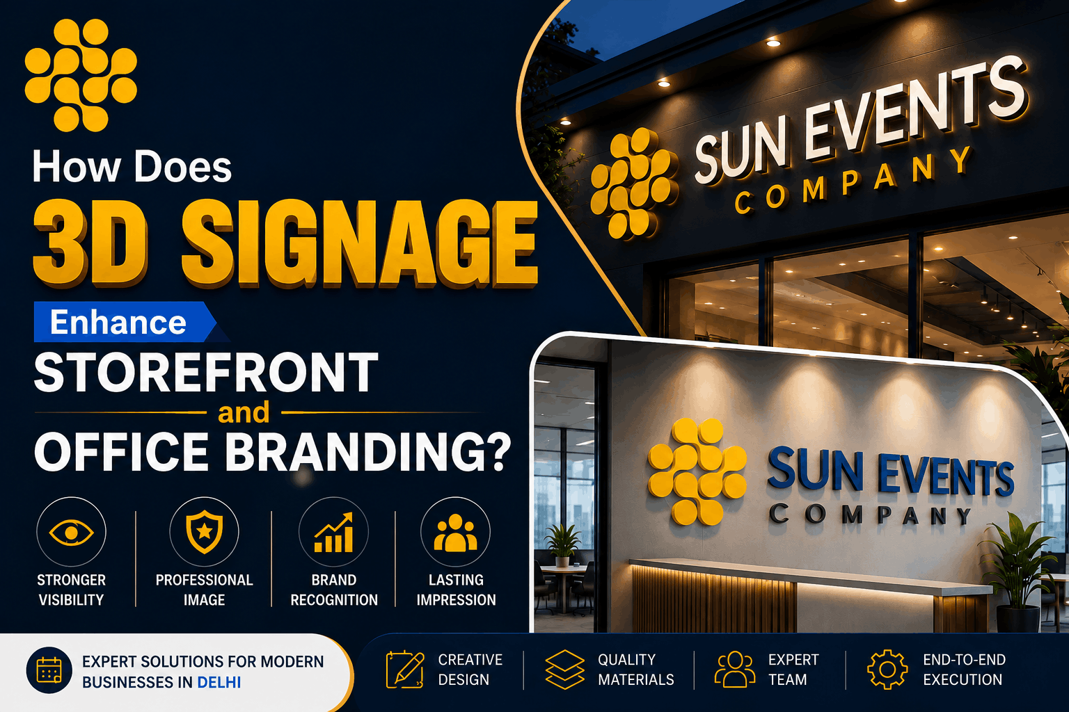 How Does 3D Signage Enhance Storefront and Office Branding?