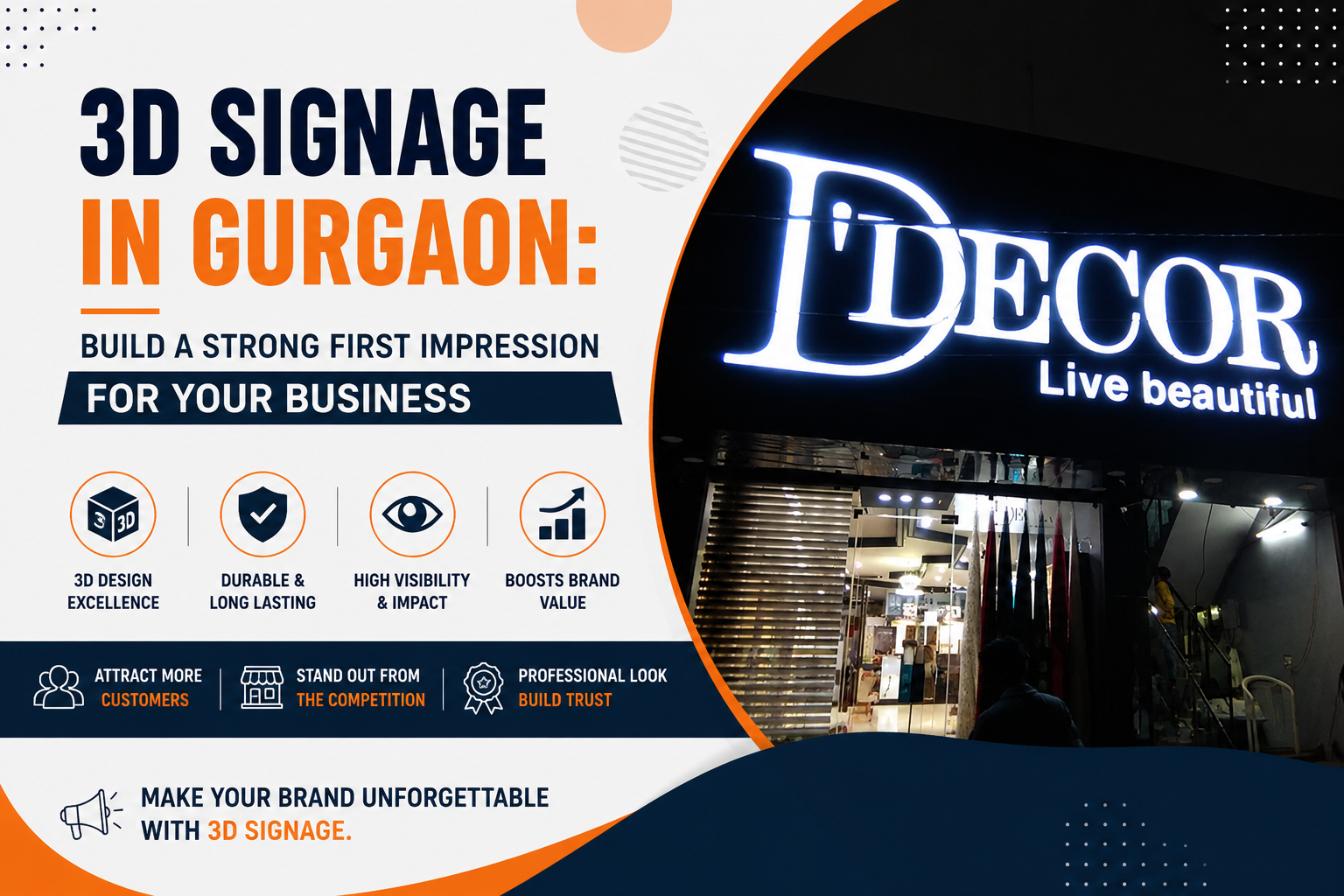 3D Signage in Gurgaon: Build a Strong First Impression for Your Business